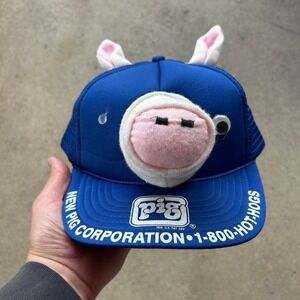 Vintage blue pig face mesh trucker SnapBack hat cap Super cool and unique